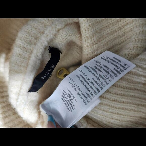 Cream J.Crew cropped quarter zip sweater - Picture 4 of 4